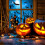 HKUKY4Pcs Αυτοκόλλητα Halloween Ατμόσφαιρα Τρόμου Αυτοκόλλητα Διακόσμησης Γυαλιού 6