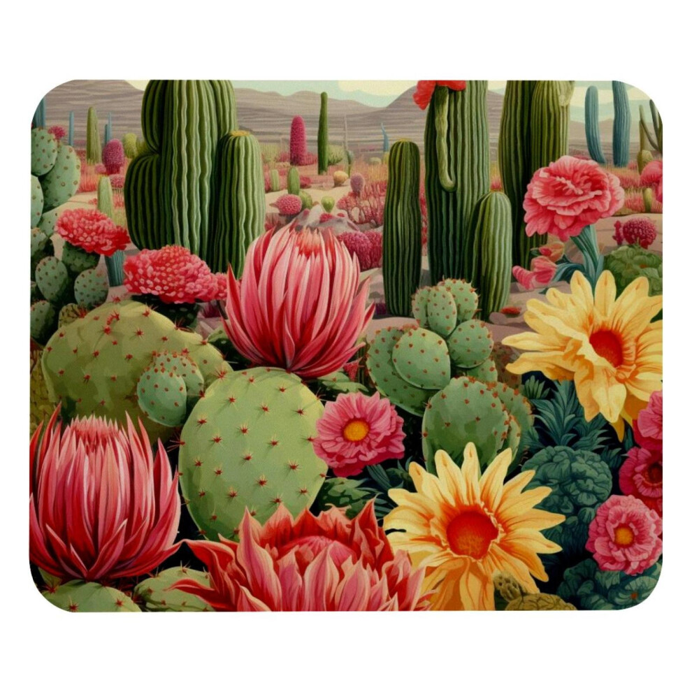 Cactus Pattern Square Mouse Pad Cloth With Rubber Base 917087758536