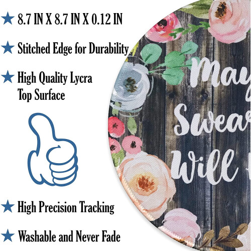 Mouse Pad Funny Wording Lycra Top 1 Pack 2