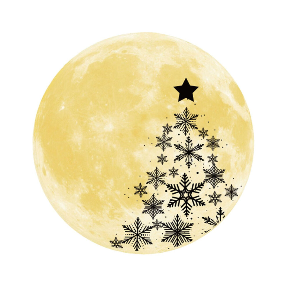 Glow-In-The-Dark Christmas Wall Stickers Moon Tree 12Pcs 917087750486