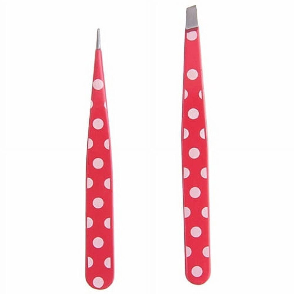 Stainless Steel Eyebrow Tweezers Polka Dot 2 pcs