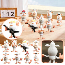Cartoon Booba White Monster Resin Figurines 8 pcs
