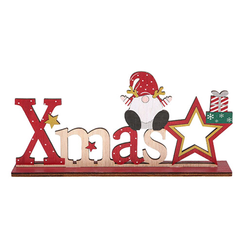 Wooden Christmas Table Top Decorations Set 1