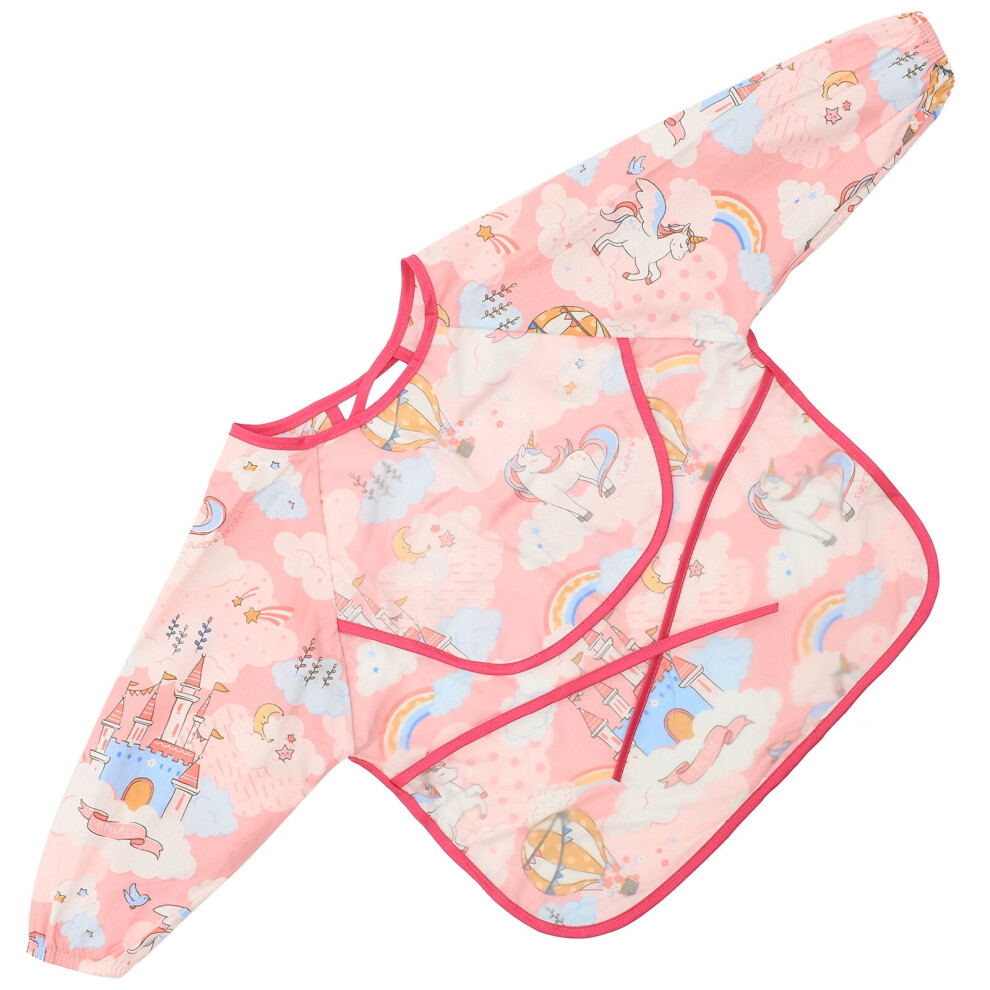 Children's long sleeve bib apron cartoon smock 1 piece