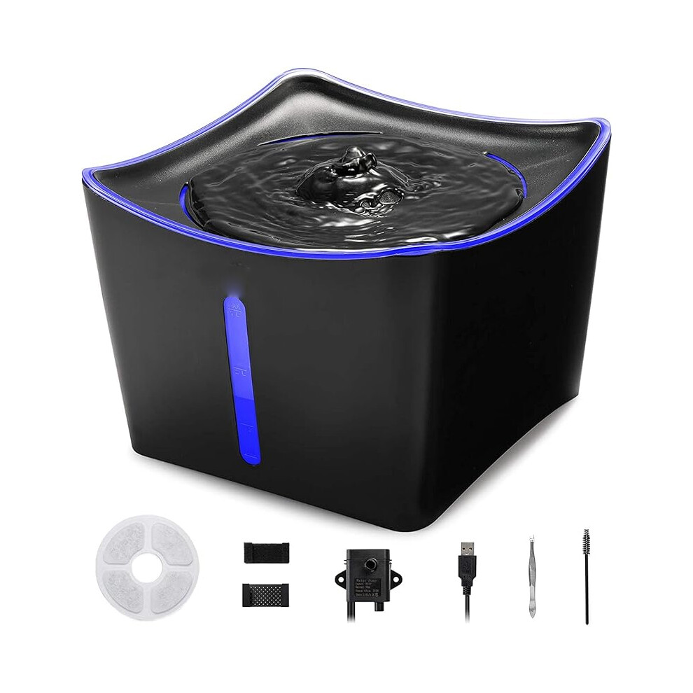 Pet Water Fountain 3L Ultra-Quiet With Dual Filters Black 9178400402654