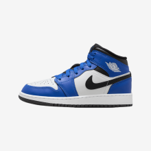 (UK4, White) Nike Air Jordan 1 Mid GS Kids' Lifestyle Sneakers