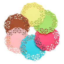 Sottobicchieri in silicone con fiori di pizzo Hariumiu, 6 pezzi