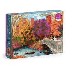 Galison Herfst Op Bow Bridge - 1000 Stuk Joy Laforme Puzzel met Schilderachtig Beeld van Central Park