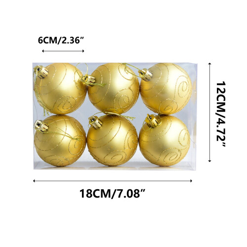 Christmas Ball Matte Gold 6 cm 6 pcs 2