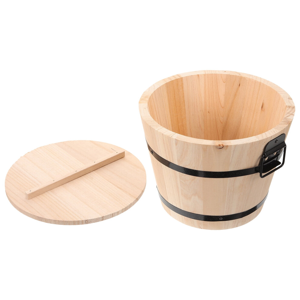 Wooden Sushi Bucket Storage Container With Lid 9178400425547
