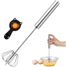 Stainless Steel Hand-Push Whisk for Eggs and Milk