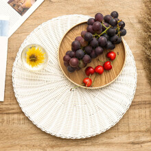 Placemat met warmte-isolatie, imitatie rotan, geweven, antislip, geschikt als tafelbeschermer, plastic onderzetter voor drankjes en bekers, voor