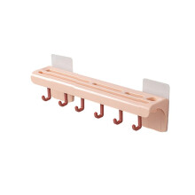 Wall-Mounted Kitchen Rack Knife Holder Storage Shelf with 6 Hooks Cutlery Organizer Household Accessories