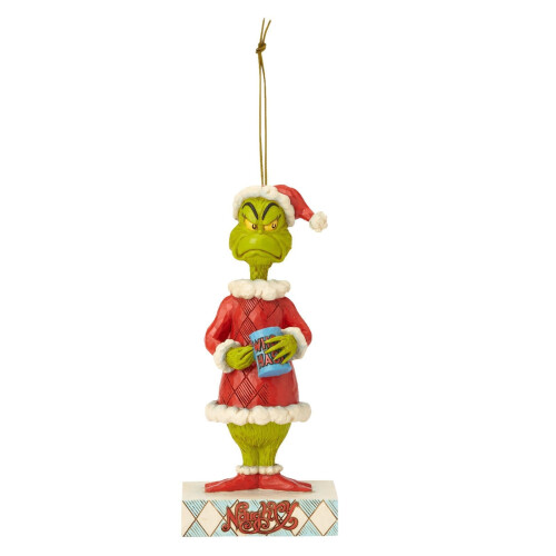 Grinch Christmas Tree Ornament Wooden Black