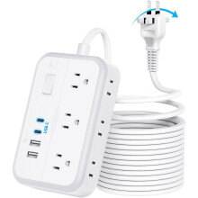 Extension Cord with Surge Protector 25 FT 6 Outlets 4 USB