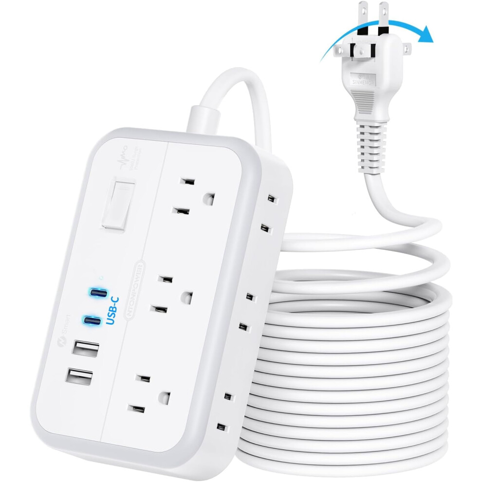 Extension Cord With Surge Protector 25 Ft 6 Outlets 4 Usb 9336866998283
