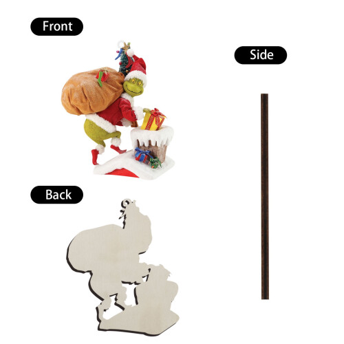 Grinch Ornament Christmas Tree Pendant 8cm Black 2