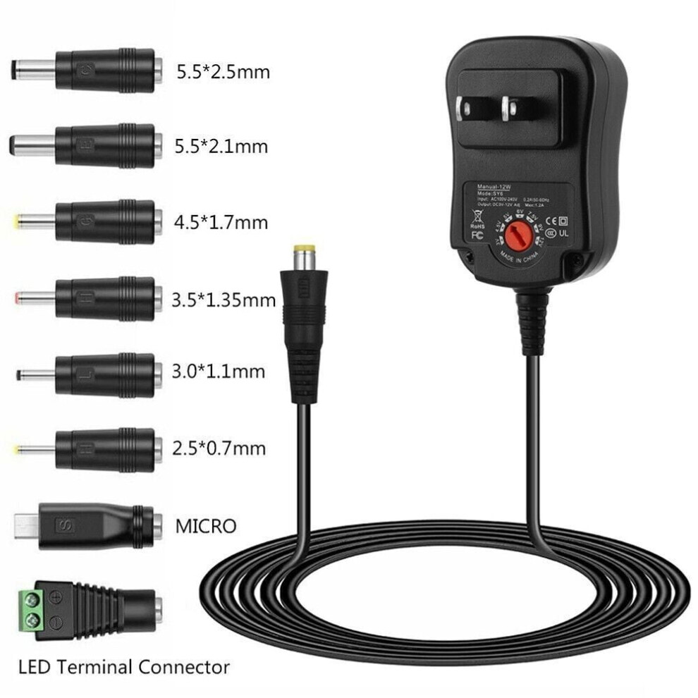 Tmalltide Ac/Dc Adapter 3Â12V Adjustable 12W 30W 9336866001686