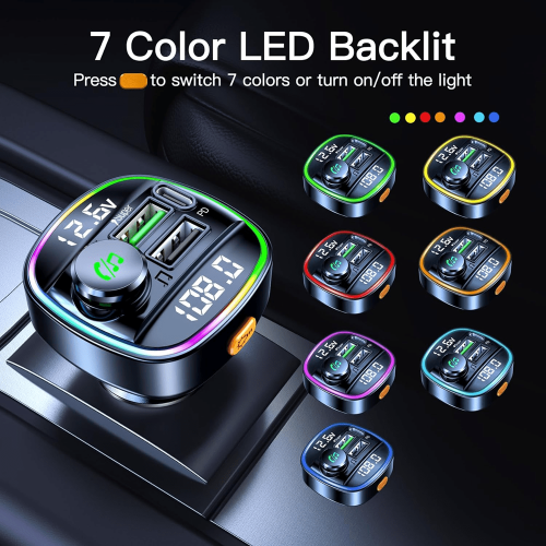 Car Bluetooth FM Transmitter with MP3 and 3-Port Charger 1