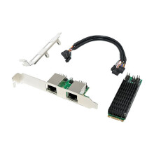 2,5G Gigabit Netwerkkaart M.2 Naar Dubbele RJ45-Poort Ethernet NIC M.2 B-Sleutel en M-Sleutel 2500 Mbps RTL8125B Chipset