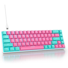 Gaming Keyboard Mechanical Red Switch 68-Key Pink