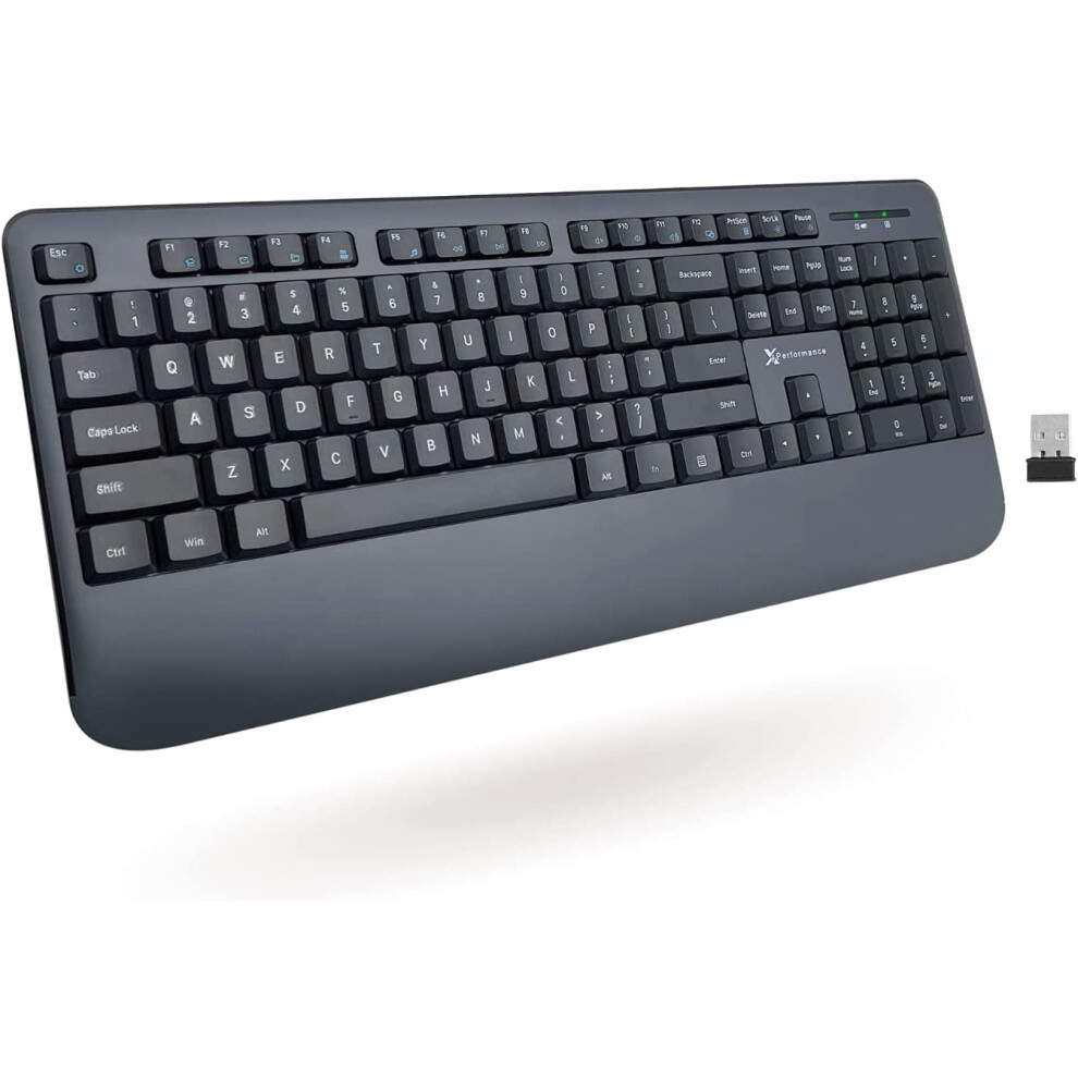 Ergonomic Wireless Keyboard With Wrist Rest Usb 917087769693