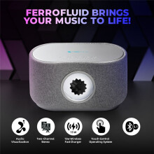 SOVENOMUND Haut-Parleur Audio à Fluide Magnétique - Sans Fil, Caisson de Basses, Système de Musique Rythmique de Bureau pour Salon, Gris