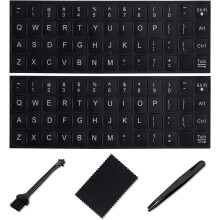 English Keyboard Stickers White on Black 5-piece Set