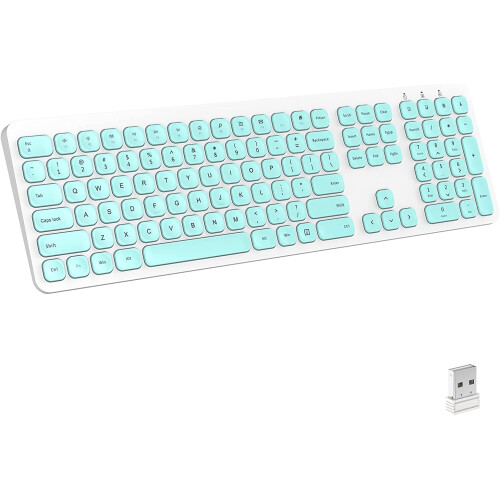 Wireless Keyboard 2.4G Full Size with Number Pad 110 Keys