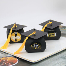 Graduation Cap Candy Box Paper Dessert Box Set 24 pcs