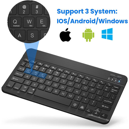 Bluetooth Keyboard 3.0 Slim Portable with 7-Color Backlight 1