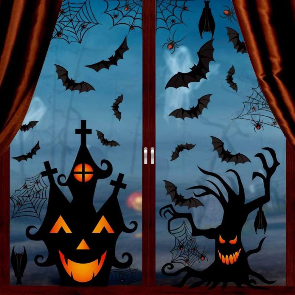 Hkuky Halloween Bat Stickers Pvc Window And Wall Decoration 917087776011