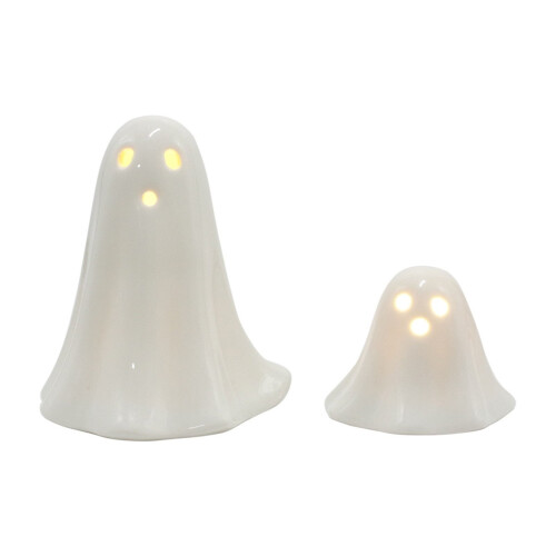 Ceramic Glowing Ghost Decoration White 1pc 1
