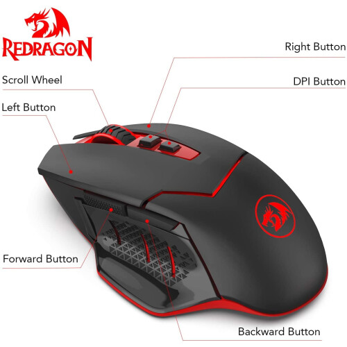 M690-1 Wireless Gaming Mouse Black 8 Buttons 2400 DPI 2