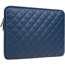 RAINYEAR 16 inch laptophoes met diamantpatroon, PU-leren hoes, beschermende schokbestendige en waterbestendige hoes met ritssluiting en draagtas