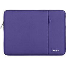 Housse pour ordinateur portable compatible avec les ordinateurs portables jusqu'à 13,3 pouces, étui vertical en polyester avec poche, violet prune