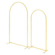Set di 2 Archi Metallici Dorati-Duoku-di 2,2 m e 1,8 m per Decorazioni di Matrimonio, Compleanni, Cerimonie di Laurea, Feste