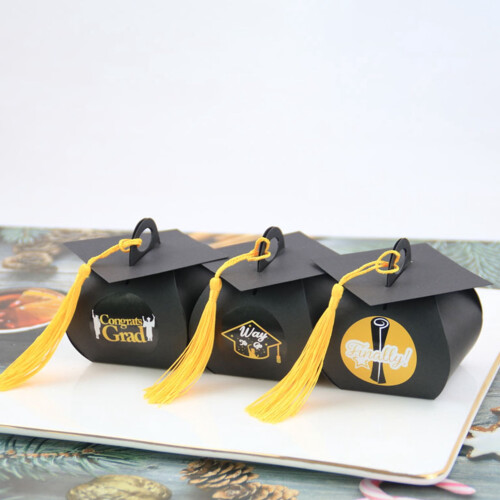 Graduation Cap Candy Box Paper Dessert Box Set 24 pcs 2