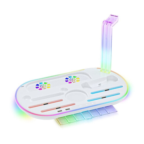 JYS for  2 Charging Dock with RGB Lighting Multi-Function Heat Dissipation Storage Integrated Dock  Accessories White