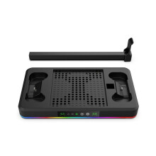 Dual Charging Station Dock Controller Vertical Cooling Stand Cooling Fan Stand with RGB Light for Series X S A