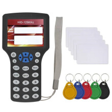 Lecteur de Carte à Puce RFID NFC 10 Fréquences + 5 Cartes UID/Porte-Clés 125K 13,56 MHz RFID Copieur Réplicateur de Clé