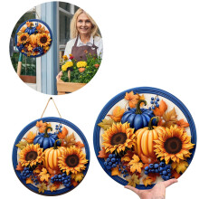 Wooden Autumn Doorplate for Front Door Decoration