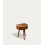 Semi Round Brown Bedside Table with Single Drawer 3