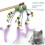 Cat toy brush holder with feather and bell, interactive 1