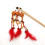 Cat toy brush holder with feather and bell, interactive 4