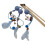Cat toy brush holder with feather and bell, interactive 5