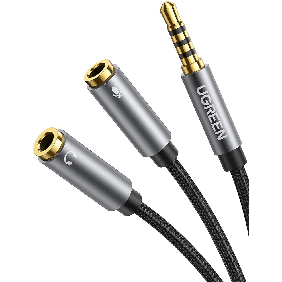 Ugreen 3.5Mmè³ÆºåÇº¿Å¨ 2Æ¯È½¬1Å¬ Trrsç«Ä½Å£° 9336866983531