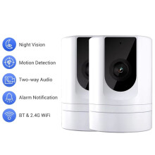 2PC 1080P Security Camera Indoor, Pet Camera Use Ease Life APP , Voice Intercom Foldable Baby Camera for Home Security