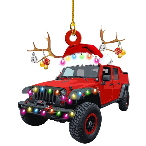 Mini Iron Car Christmas Tree Ornament, 1 piece 1