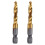 2pcs M6x1mm Hex Shank Titanium Plated HSS Screw Thread Metric Tap Drill Bits Screw Machine Compound Tap Open Chamfer 1